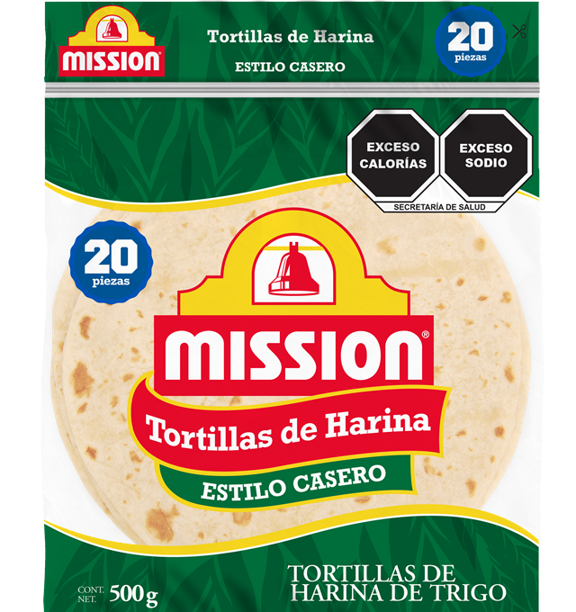 403898 ARENDER MISSION TORTILLA DE TRIGO ESTILO CASERO 500 G 20 PZ
