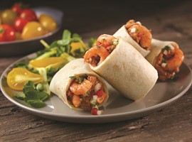 Wrap de Camarones Con Pico De Gallo