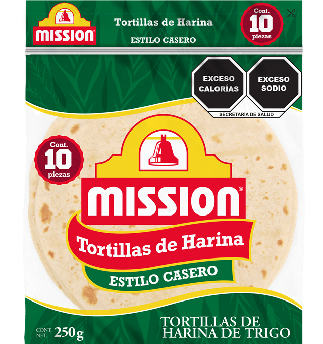 403899 RENDER MISSION TORTILLA DE TRIGO ESTILO CASERO 250G 10 PZ