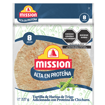 Mission® Tortillas de Harina de Trigo Adicionada con Proteína de Chícharo