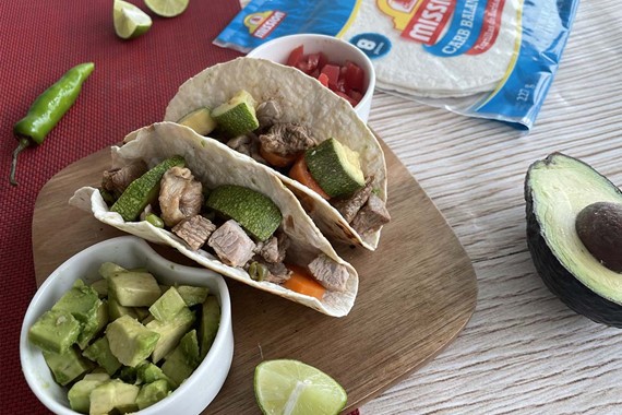 Tacos de Arrachera de Pavo y Verdura