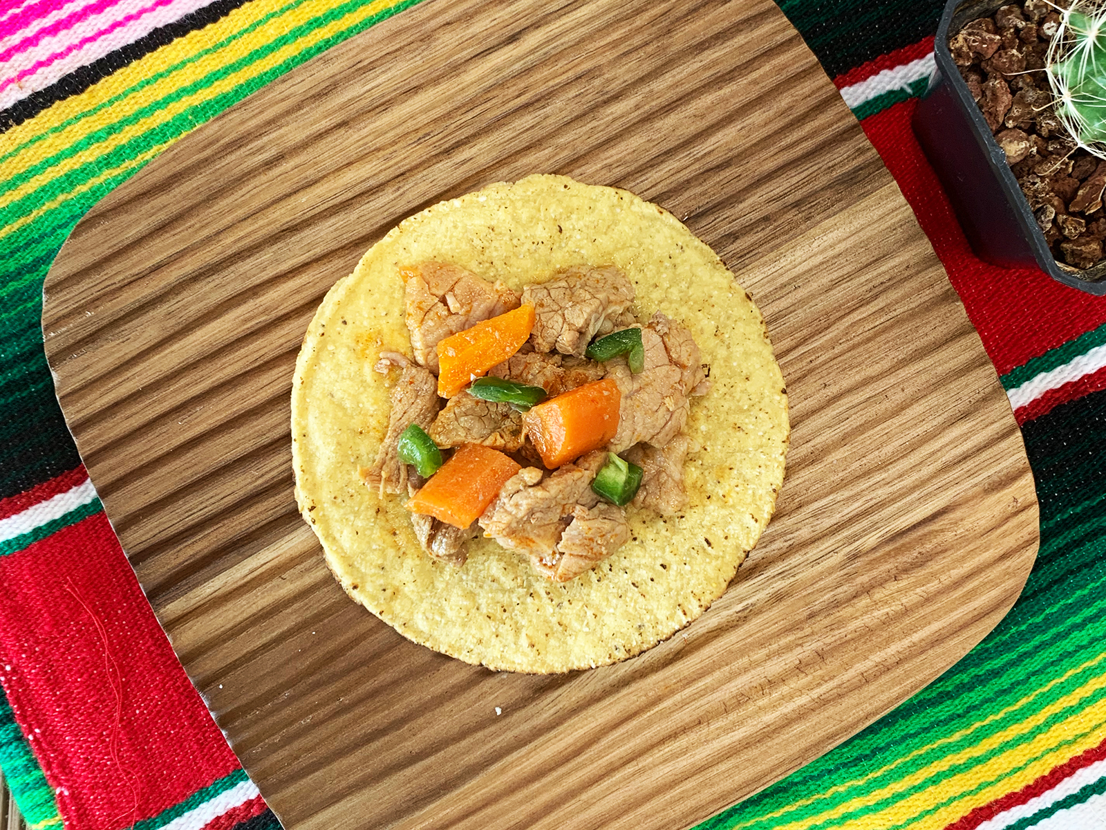 Tostadas de res con verduras 